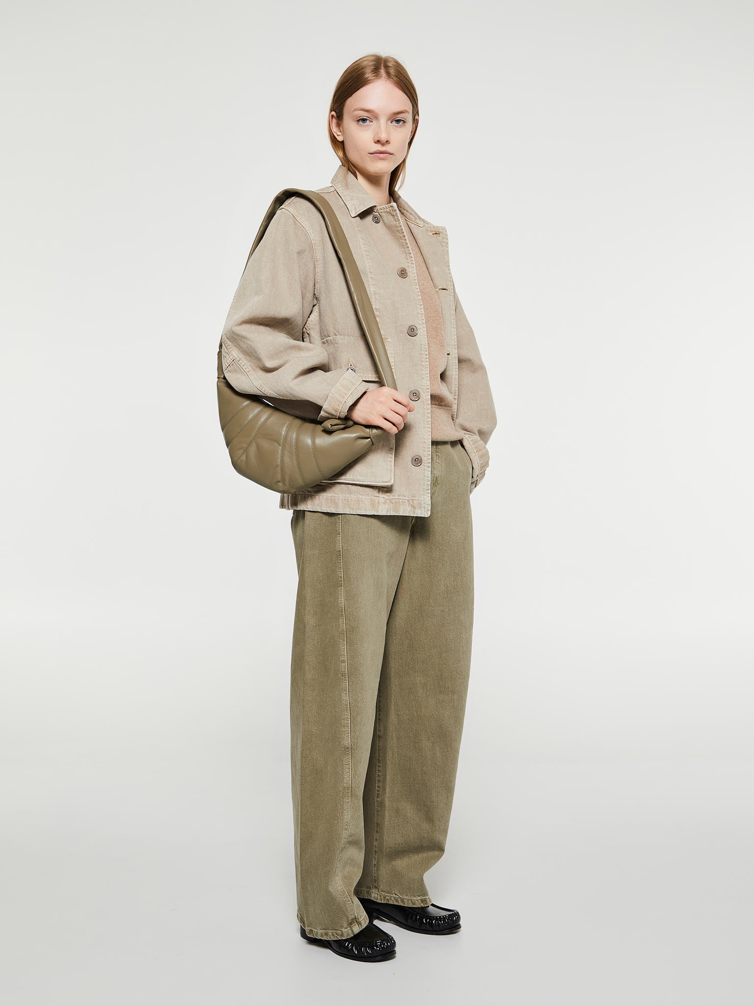 Twisted Belted Pants in Olive