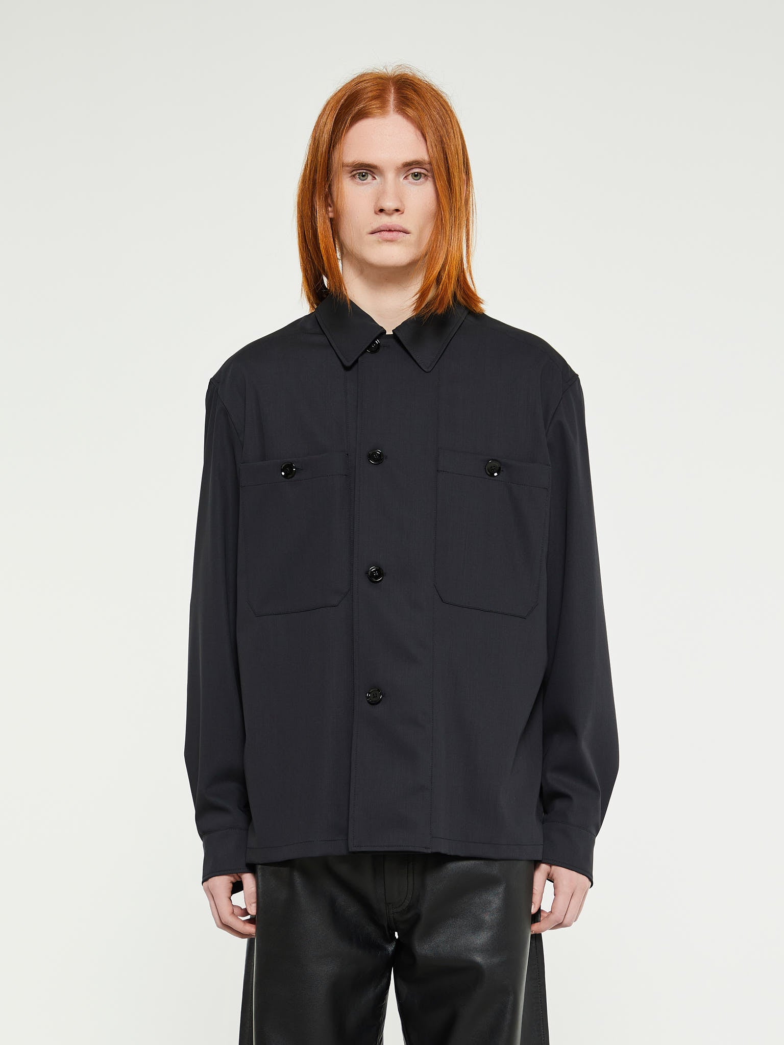 Lemaire - Soft Military Overshirt in Jet Black