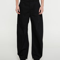 Twisted Belted Pants in Black
