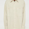 Lemaire - Denim Shirt with Snaps in Denim Snow Oat