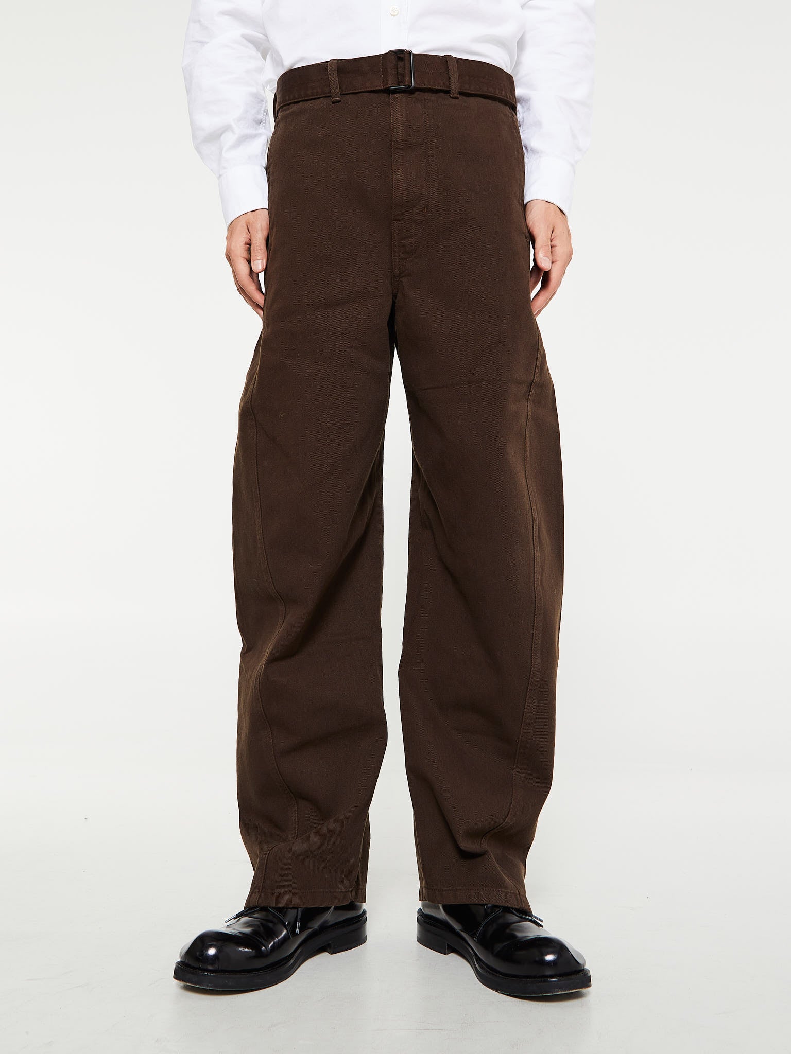 Lemaire - Twisted Belted Pants in Dark Brown