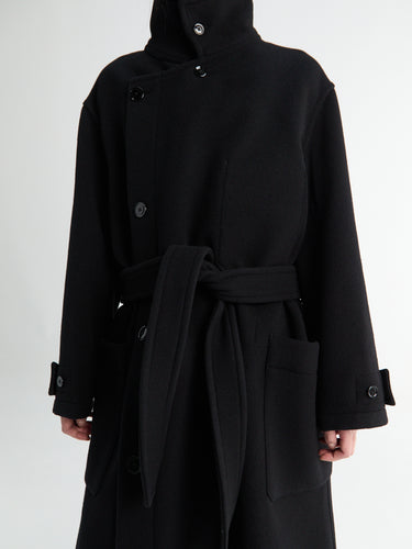 Lemaire - Wrap Coat in Black