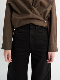 Lemaire - High Waisted Curved Pants in Black