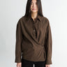 Lemaire - Straight Collar Twisted Shirt in Truffle