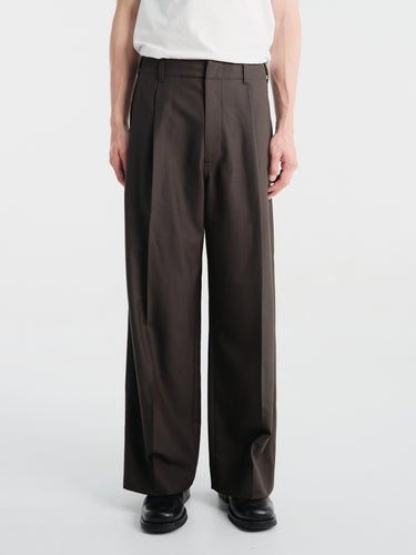 Lemaire - Single Pleat Tailored Pants in Moss