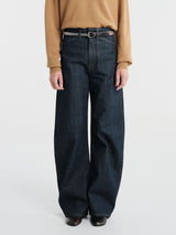 Lemaire - High Waisted Curved Pants in Denim Indigo