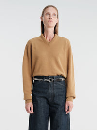 Lemaire - V-Neck Sweater in Cumin