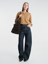 Lemaire - Belted Hobo Bag in Ebony Brown