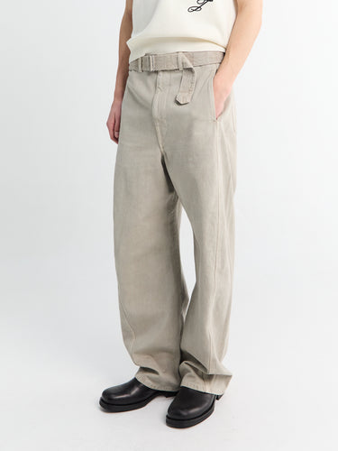 Twisted Belted Pants in Moonstone