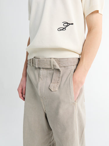 Twisted Belted Pants in Moonstone