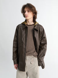 Regnjakke Med Aftagelig Hætte i Bronze