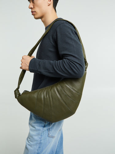 Lemaire - Medium Croissant Bag in Dark Moss