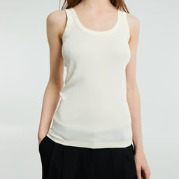 Lemaire - Rib Tank Top in Light Cream