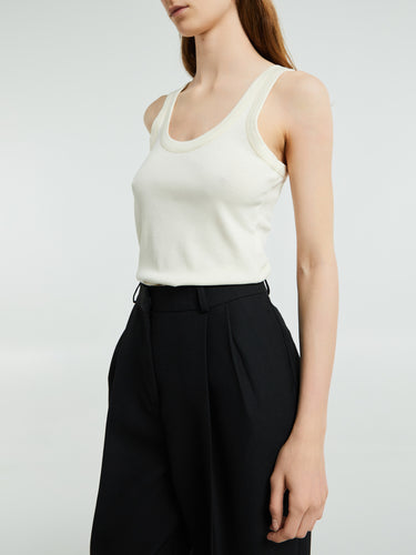 Lemaire - Rib Tank Top in Light Cream