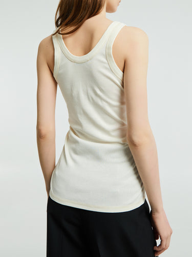 Lemaire - Rib Tank Top in Light Cream