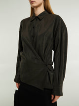 Lemaire - Straight Collar Twisted Shirt in Dark Espresso