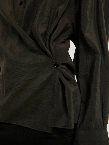 Lemaire - Straight Collar Twisted Shirt in Dark Espresso