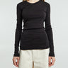 Lemaire - Rib Long Sleeve T-Shirt in Squid Ink