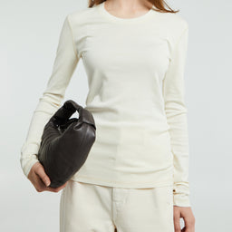 Lemaire - Rib Long Sleeve T-Shirt in Light Cream