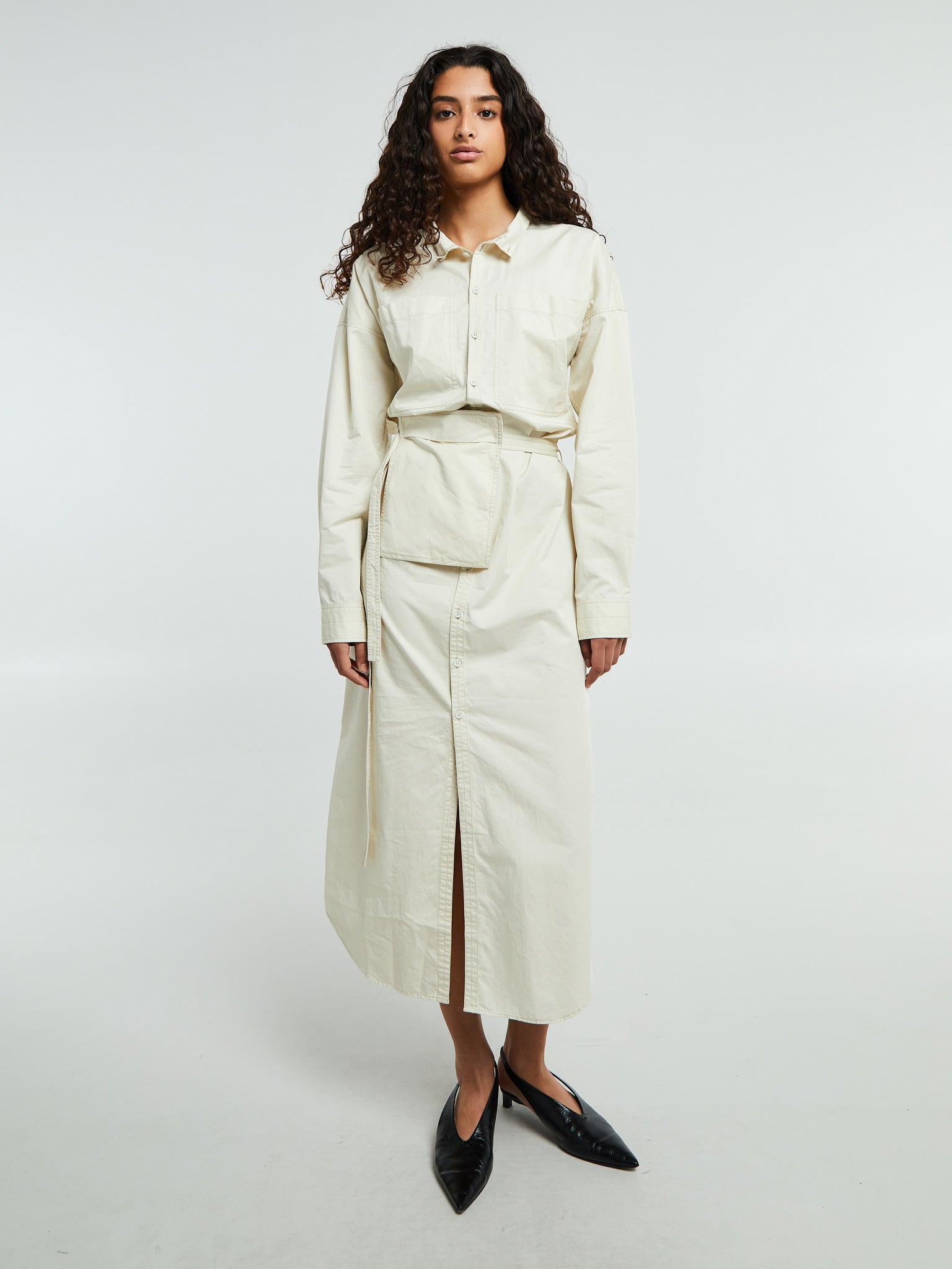 Lemaire - Long Shirt Dress in Creamy White