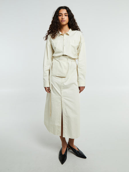 オールインワン・サロペット Lemaire White Fabric Maxi Shirt Dress Lemaire Maxi shirt dress available on SUGAR - 137907