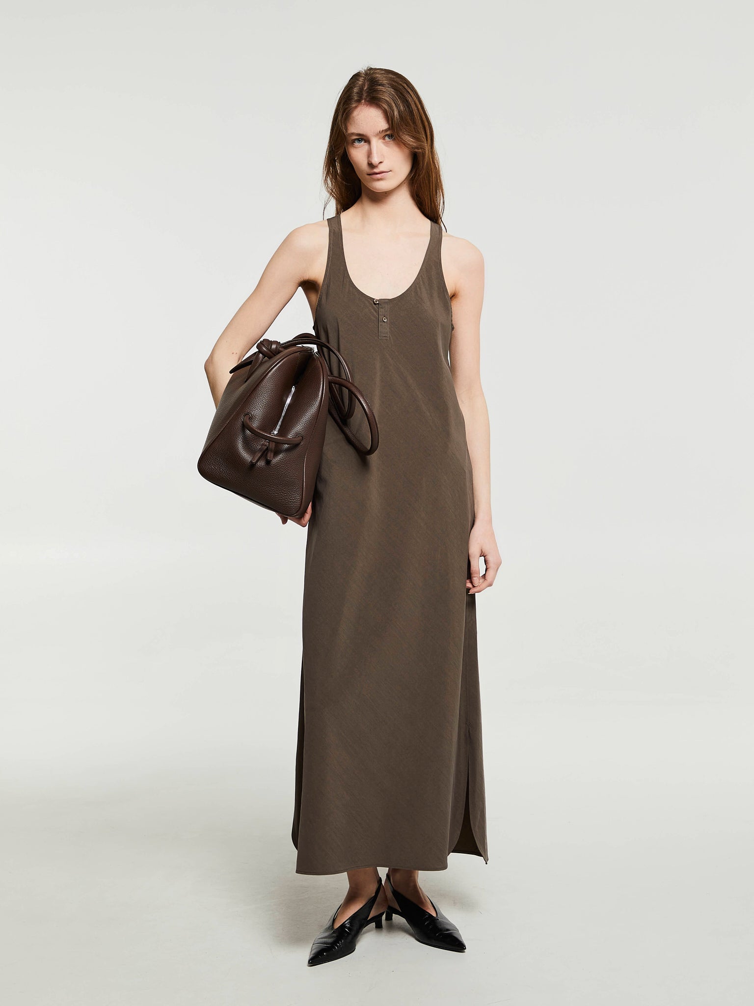 Lemaire - Bias Cut Tank Dress in Walnut