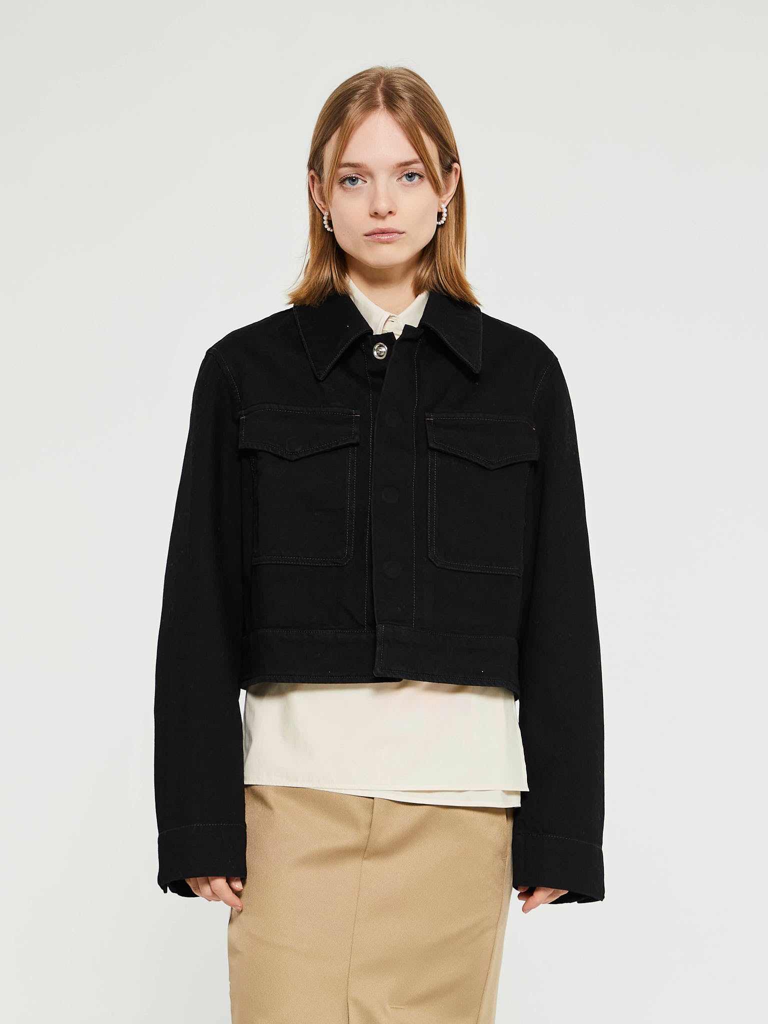 Lemaire - Two Pocket Cropped Jacket in Black