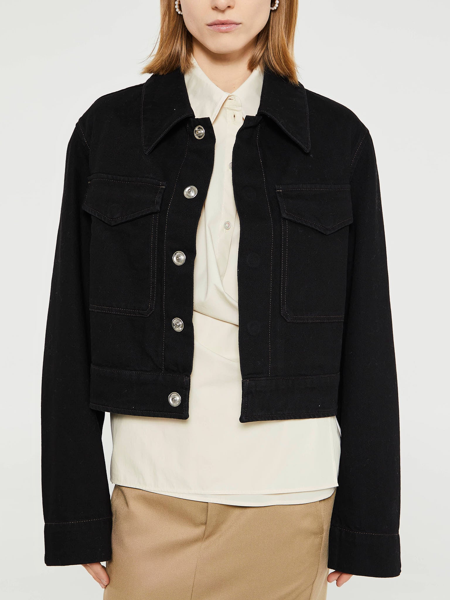 Lemaire - Two Pocket Cropped Jacket in Black