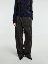 Lemaire - Belted Relaxed Pants in Dark Espresso