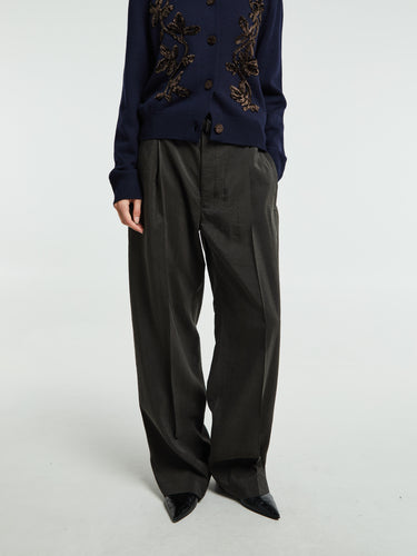 Lemaire - Belted Relaxed Pants in Dark Espresso