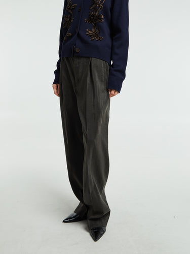 Lemaire - Belted Relaxed Pants in Dark Espresso
