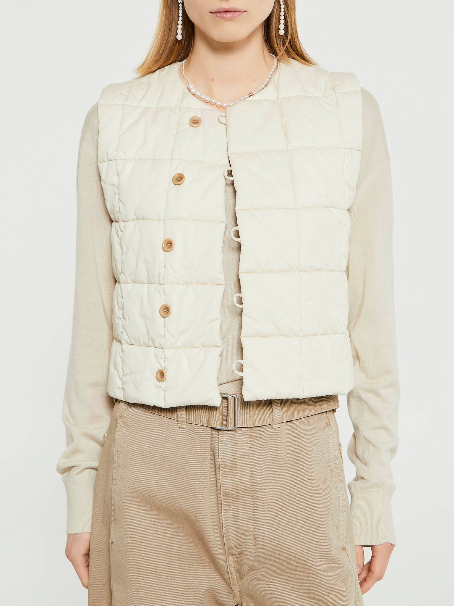 Lemaire - Wadded Gilet in Creamy White