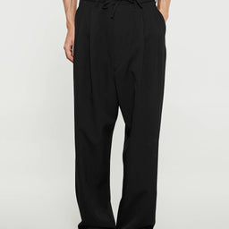 Lemaire - Drawstring Pleated Pants in Black