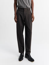 Lemaire - Pleated Pants in Dark Espresso Melange