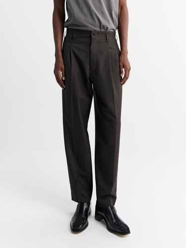 Lemaire - Pleated Pants in Dark Espresso Melange