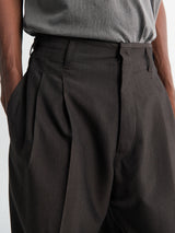 Lemaire - Pleated Pants in Dark Espresso Melange