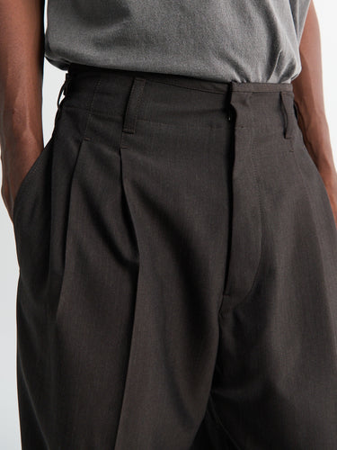 Lemaire - Pleated Pants in Dark Espresso Melange
