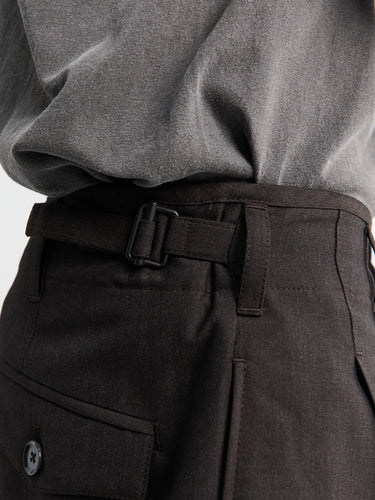 Lemaire - Pleated Pants in Dark Espresso Melange