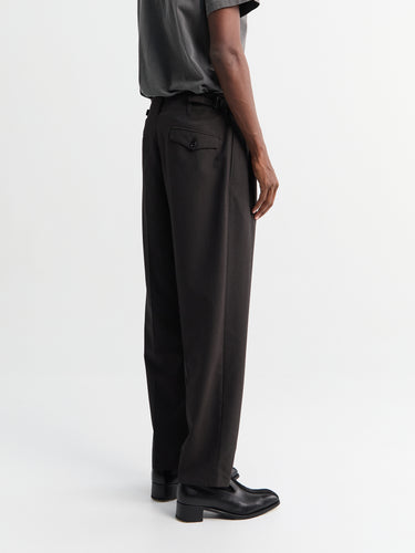 Lemaire - Pleated Pants in Dark Espresso Melange