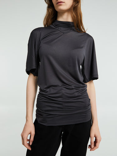 Lemaire - Short Sleeve Foulard Top in Charcoal