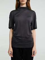 Lemaire - Short Sleeve Foulard Top in Charcoal