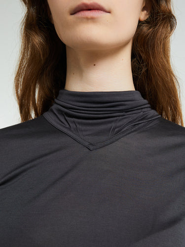 Lemaire - Short Sleeve Foulard Top in Charcoal