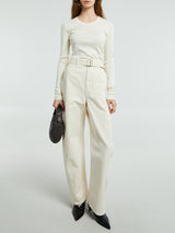 Lemaire - Twisted Belted Pants in Snowy Off-White