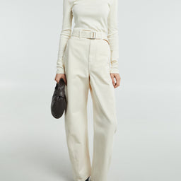 Lemaire - Twisted Belted Pants in Snowy Off-White