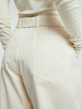 Lemaire - Twisted Belted Pants in Snowy Off-White