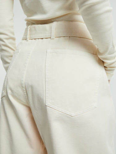 Lemaire - Twisted Belted Pants in Snowy Off-White