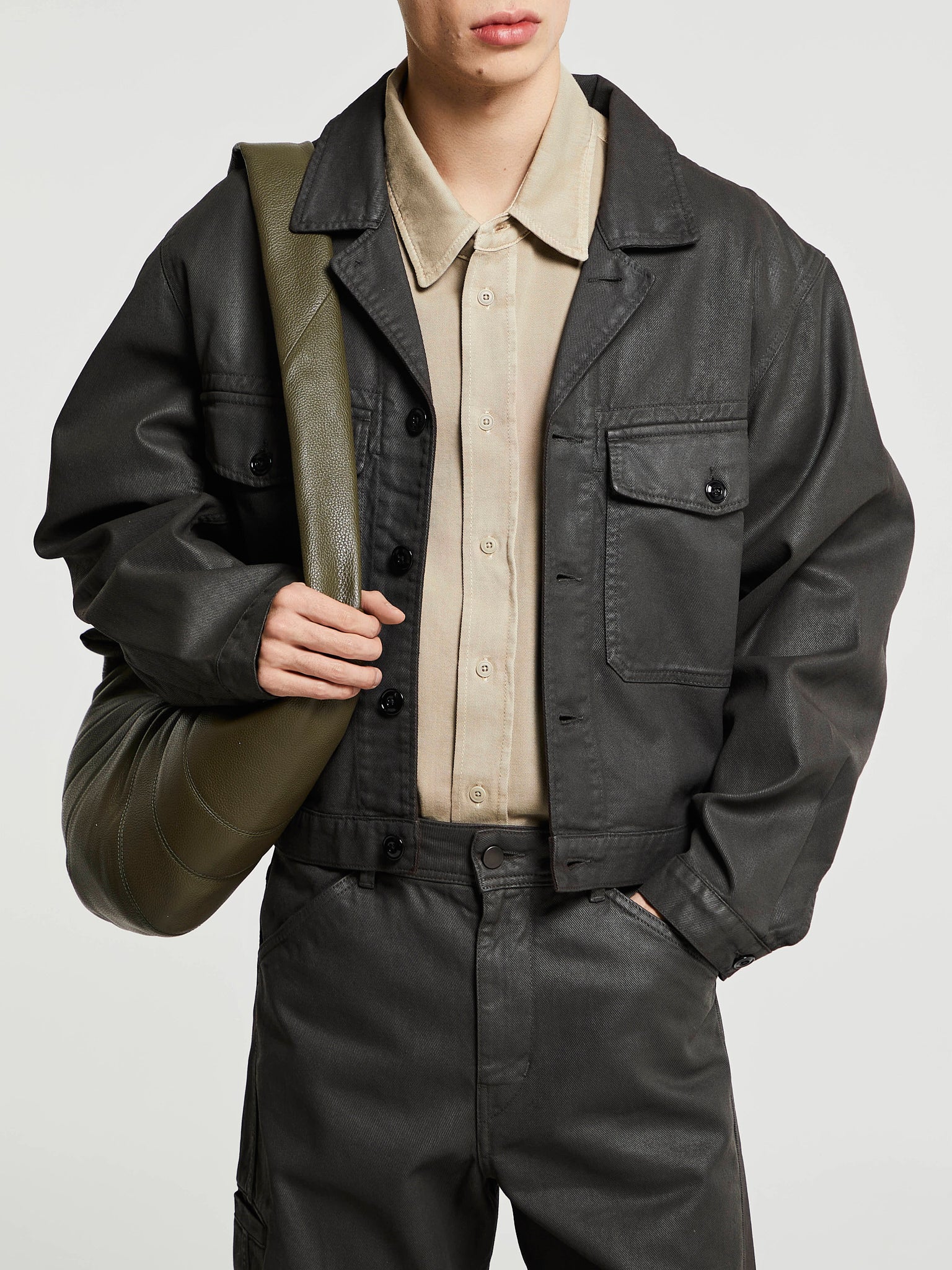 Lemaire - Trucker Jacket in Dark Chocolate