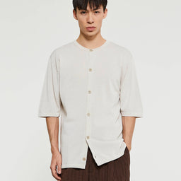 Lemaire - Short Sleeve Overshirt in Stone Beige Melange