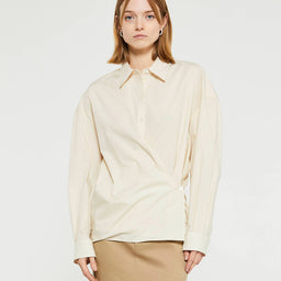 Lemaire - Straight Collar Twisted Shirt in Cream