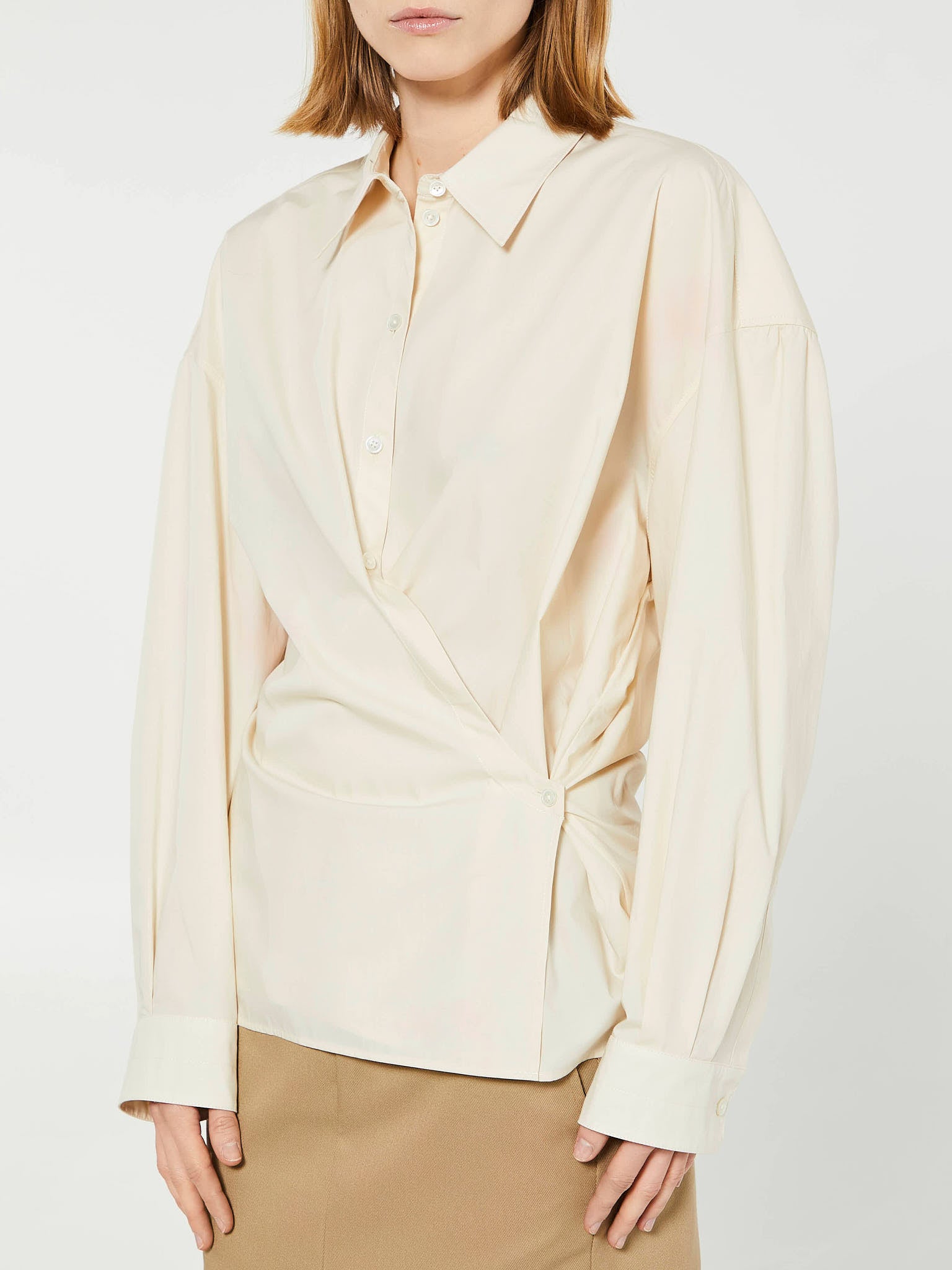 Lemaire - Straight Collar Twisted Shirt in Cream